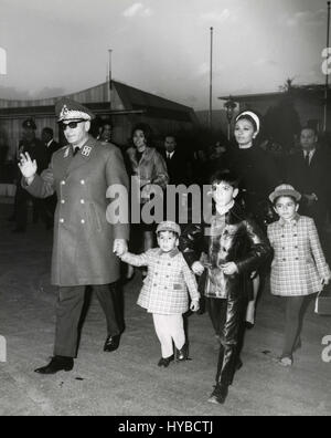 Shah Mohammad Reza Pahlavi et la famille royale de l'Iran, Téhéran, Iran Banque D'Images