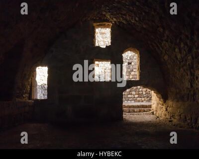 AL-KARAK, JORDANIE - février 20, 2012 : Prix à l'époque médiévale château de Kerak. Château de Kerak est l'un des plus grands châteaux des Croisés dans le Levant, il const Banque D'Images