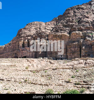 Voyage Moyen Orient Pays de Jordanie - voir des tombes royales à Petra Ville en hiver Banque D'Images