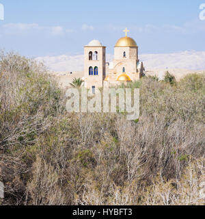 Voyage Moyen Orient Pays de Jordanie - Église orthodoxe grecque de Jean le Baptiste à Wadi Al Kharrar (Al-Kharrar dire, Elijah Hill) nea Banque D'Images