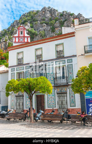 Plaza Général Franco En Ubrique, province de Cadix, la plus grande des villes blanches, villages blancs d'Andalousie, Espagne Banque D'Images