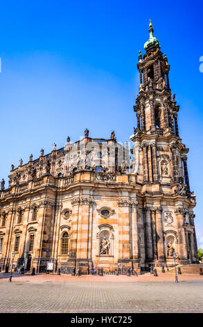 Dresden, Allemagne. Cathédrale de la Sainte Trinité, l'église hofkirche à Dresde, Saxe. Banque D'Images