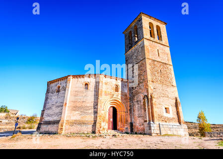 Segovia, Espagne. 12 côtés de l'église de Vera Cruz construit par templiers au 13ème siècle. Banque D'Images