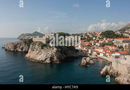 Vue de Fort Lovrijenac, remparts de Dubrovnik, Croatie Banque D'Images