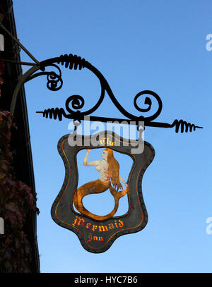 Sign at the Mermaid Inn, Rye, East Sussex Banque D'Images