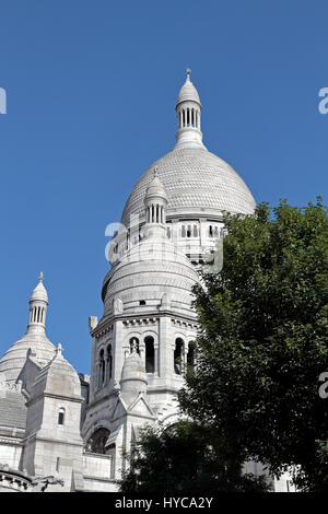 Le dôme de la Basilique du Sacré Coeur de Montmartre (Basilique du Sacré-Cœur de Paris), Montmartre, Paris, France. Banque D'Images