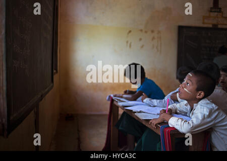 Les enfants à l'école, kalaw, myanmar, Birmanie Banque D'Images