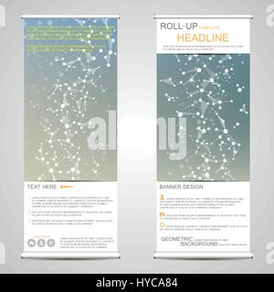 Roll-up Banner stands de présentation et de publication. Fond abstrait géométrique. Vector illustration Illustration de Vecteur