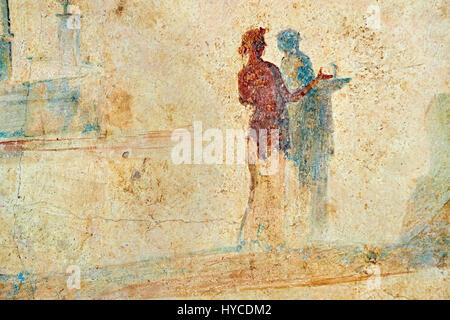 Fresque romaine décorations murales de l'Triclinium C, Villa Farnesia, Rome. Museo Nazionale Romano ( Musée National Romain), Rome, Italie. Banque D'Images