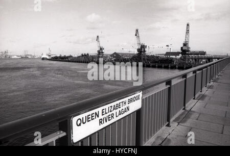 Les quais de Belfast 1989. www.paulmcerlane.net Banque D'Images