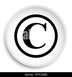 L'icône d'auteur. Copyright site bouton sur fond blanc. Banque D'Images