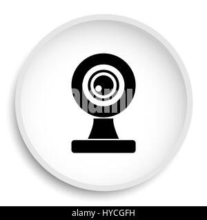 Icône de la webcam. Site web Webcam bouton sur fond blanc. Banque D'Images