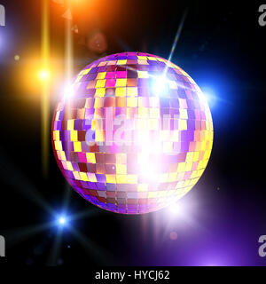 Boule disco lights et de l'image de rendu 3D Banque D'Images