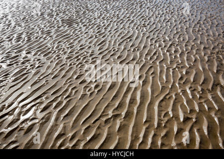 Formby Beach près de Liverpool, en Angleterre. Des modèles dans le sable Banque D'Images