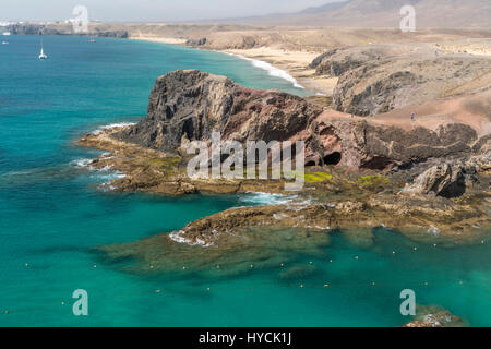 Playas de Papagayo, Playa Blanca (Lanzarote, Insel Kanarische Inseln, Spanien | Playas de Papagayo près de Playa Blanca, Lanzarote, Îles Canaries Banque D'Images