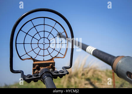 Le canon et la vue d'araignées de Flak 28 / 40 mm Bofors anti-aériens, auto-cannon à Raversyde / Atlantikwall Raversijde Mur de l'Atlantique, Belgique Banque D'Images