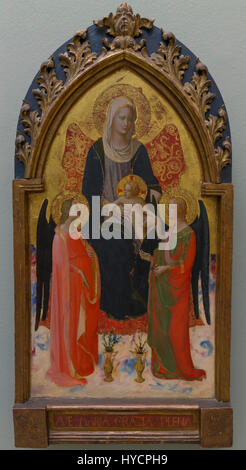 Vierge à l'enfant avec deux anges de Fra Angelico, vers 1420, Musée Boijmans van Beuningen, Rotterdam, Pays-Bas, Europe Banque D'Images