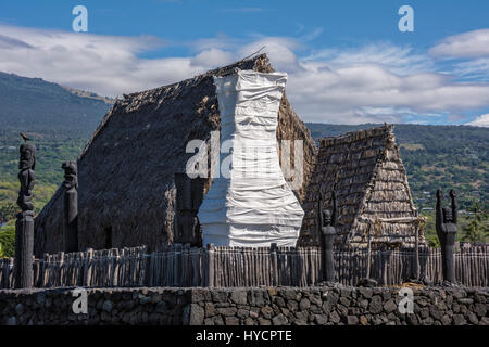 L'Ahu'ena Heiau, Kailua-Kona, Hawaii. Banque D'Images