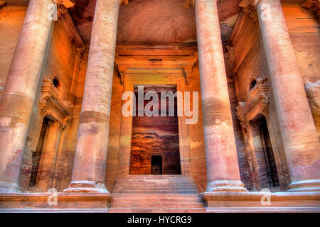 Al Khazneh Temple de Pétra. Site du patrimoine mondial de l'UNESCO Banque D'Images