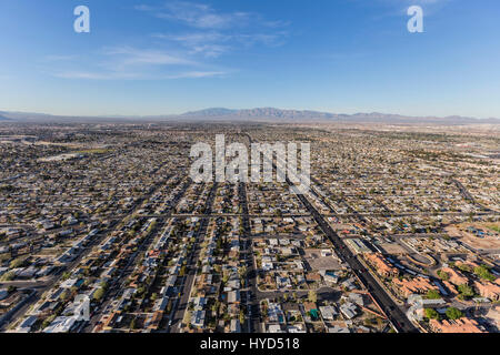 Vue aérienne de vastes communautés dans Las Vegas, Nevada. Banque D'Images