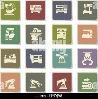 Machines-outils vector icons pour la conception d'interface utilisateur Illustration de Vecteur