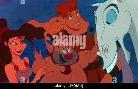 Hercules, USA 1997, Regie : Ron Clements, John Musker, Szenenfoto mit Mégara, Philoctète, Hercules und Pegasus Banque D'Images