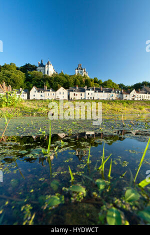 France, Loir et Cher, vallée de la Loire classée au Patrimoine Mondial de l'UNESCO, Chaumont sur Loire, le château du village et de la Loire Banque D'Images