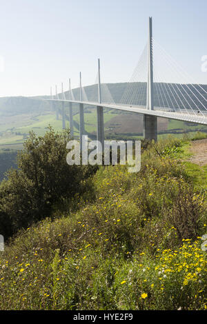 France, Aveyron, Millau, Viaduc de Millau, pont le plus haut au monde Banque D'Images