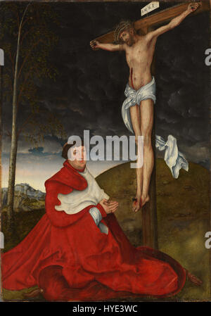 Ce portrait d'Albrecht von Brandenburg, réalisé en 1520, représente l'éminent prince allemand et fonctionnaire de l'église. Connu pour son rôle dans les premières réformes, le portrait lui présente des objets symboliques reflétant son influence et son pouvoir pendant la période de changement religieux et politique. Banque D'Images