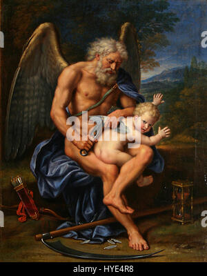 Pierre Mignard (1610) 1695 fois Clipping Cupid's Wings (1694) Banque D'Images