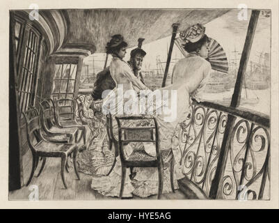 Jacques Joseph Tissot La Galerie de H.M.S. Calcutta (Souvenir d'une balle sur Google Art Project) à bord Banque D'Images