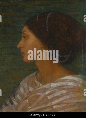 La peinture de Joanna Boyce Wells, "Head of a Mulatto Woman (MRS Eaton)", explore les thèmes de la race et de l'identité à travers le portrait d'une femme, mettant en évidence la sensibilité de l'artiste aux thèmes culturels et raciaux. Banque D'Images