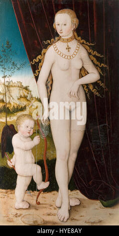 Lucas Cranach le Vieux Venus et Amor après restauration Banque D'Images