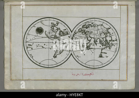 Carte du Monde de Piri Reis dans un hémisphère Double Google Art Project Banque D'Images