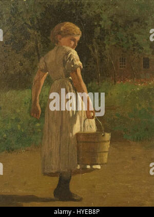 Winslow Homer fille avec Pail Banque D'Images