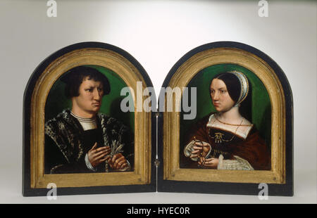 Ambrosius Benson Portraits de Cornelius Duplicius de Scheppere et son épouse Elizabeth Donche Google Art Project Banque D'Images