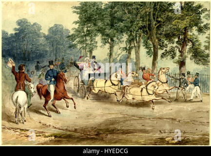 Edward's Oxford tentative d'assassinat de la reine Victoria, G.H.Miles, Aquarelle, 1840 Banque D'Images