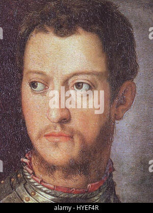 Cosme Ier de Médicis fut le grand-duc de Toscane de 1537 à 1574. Son règne a marqué un développement politique, culturel et économique important en Toscane, avec des contributions à l'art, à l'architecture et à la gouvernance. Banque D'Images