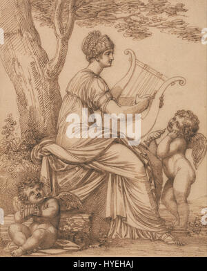 'Sappho' de Maria Hadfield Cosway est un portrait qui présente la figure de la poète grecque antique Sappho, reflétant son héritage littéraire. Connue pour ses œuvres poétiques, l’image de Sappho est célébrée dans l’art depuis des siècles, la dépeignant souvent dans des poses mélancoliques ou réfléchies. Banque D'Images