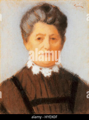 'Vieille dame avec collier en dentelle' de Rippl représente une femme plus âgée portant un collier en dentelle délicat. L'accent de la peinture est mis sur le caractère et la dignité de la personne âgée, avec le collier en dentelle ajoutant une touche raffinée à sa tenue vestimentaire. L’utilisation par l’artiste de tons doux et d’un pinceau soigné transmet un sentiment de respect et de dignité tranquille dans la représentation du vieillissement. Banque D'Images