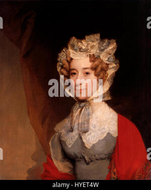 Le portrait de Louisa Catherine Johnson Adams, épouse du président John Quincy Adams, par Gilbert Stuart, est un bel exemple du portrait américain des débuts. La peinture capture son expression digne et sa tenue élégante, reflétant le style et les normes culturelles du début du XIXe siècle. Banque D'Images