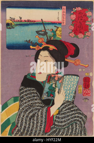 Utagawa Kuniyoshi beautés des paysages et l'impression de lire le volume suivant Google Art Project Banque D'Images