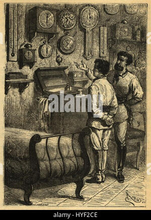 Une représentation de l’intérieur du sous-marin du capitaine Nemo, le Nautilus, tiré du roman de Jules Verne « 20 000 lieues sous la mer » Cette œuvre illustre le design unique et futuriste de l’environnement du sous-marin. Banque D'Images