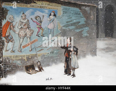 « Outsiders » d'Augustus Edwin Mulready capture une scène poignante d'individus en marge de la société. La peinture met l'accent sur les expressions émotionnelles et les luttes personnelles des sujets, dépeintes dans un style réaliste. Banque D'Images