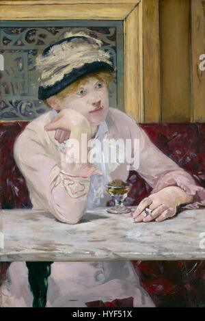 Plum Brandy, une peinture à l'huile sur toile d'Edouard Manet, un peintre français, vers 1877. Banque D'Images