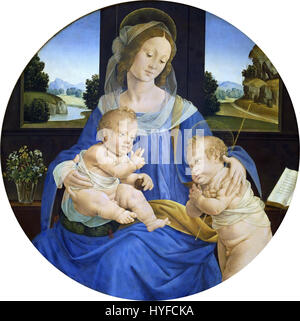 Lorenzo di Credi Madonna col bambino con San Giovanni Battista (Galerie Borghèse) Banque D'Images