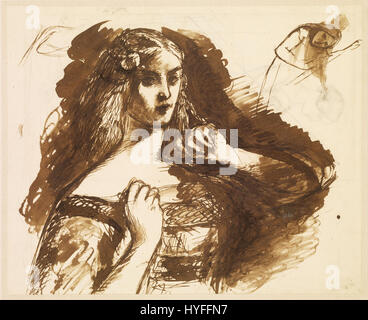 Dante Gabriel Rossetti demi-longueur de croquis d'une jeune femme Google Art Project Banque D'Images