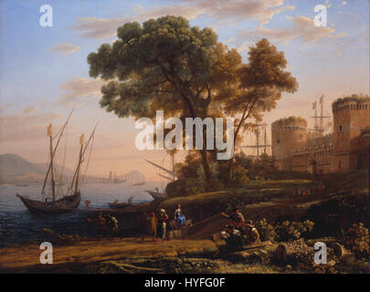 « Un artiste étudiant de la nature » de Claude Lorrain met en valeur le dévouement de l'artiste à capturer la beauté de la nature. La peinture reflète la maîtrise de Lorrain de la peinture de paysage, avec un accent sur la lumière, l'ombre et l'environnement naturel. Banque D'Images