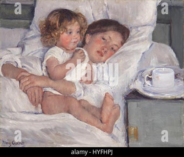 Mary Cassatt Petit-déjeuner au lit Huntington Library Banque D'Images