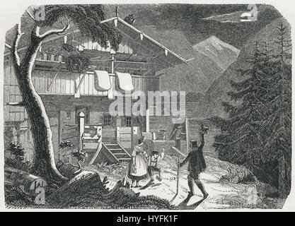 'Vergissmeinnicht' (oubliez-moi-pas) de Spindler et Trottl est une œuvre de 1849 qui explore symboliquement les thèmes de la mémoire et de la perte, peut-être dans le contexte de réflexions d'après-guerre. L'association du titre avec l'Allemagne nazie peut suggérer un lien avec les suites d'un conflit ou une réminiscence personnelle dans les périodes déchirées par la guerre. Banque D'Images